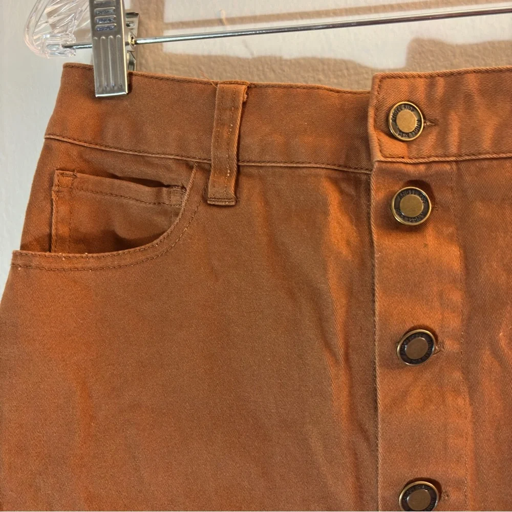 Angel Kiss Copper Button-Front Mini Skirt